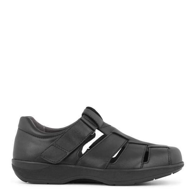 Flätad sandal för män med hälkappa och justerbar kardborreband