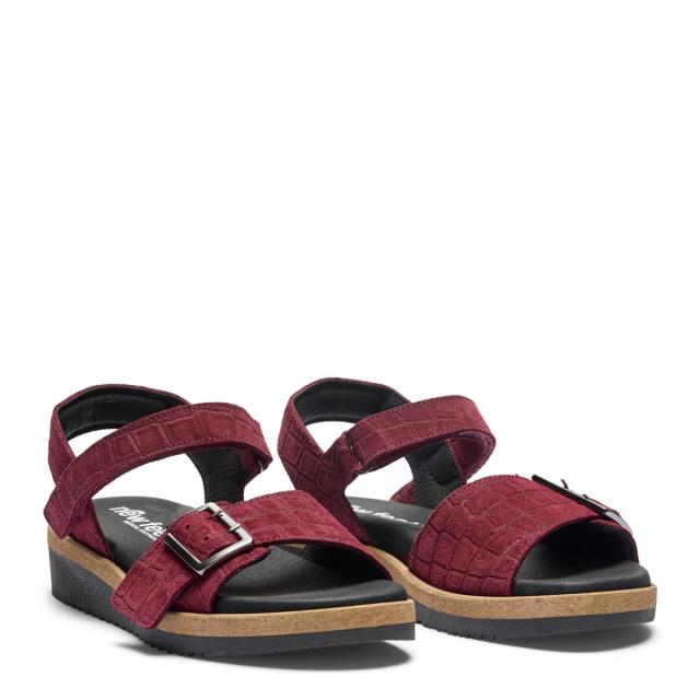 Damsandal med justerbart kardborreband och spänne