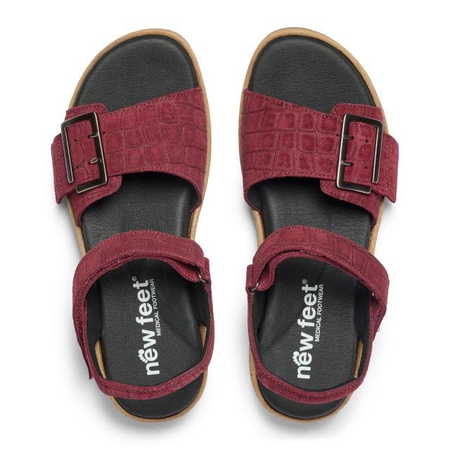 Damsandal med justerbart kardborreband och spänne