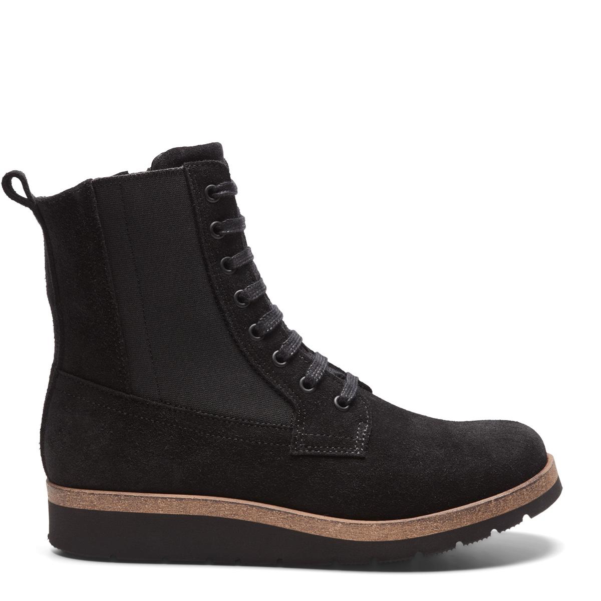 Damboots med snörning, resår och blixtlås