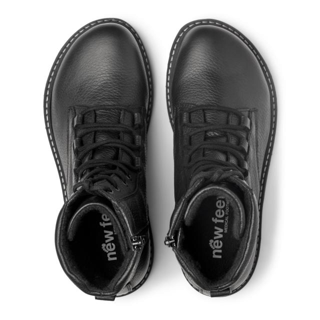 Fodrade damboots med snörning och blixtlås