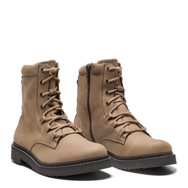 Fodrade damboots med snörning och blixtlås