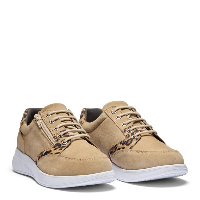 Snygg damsneaker med snörning och dragkedja