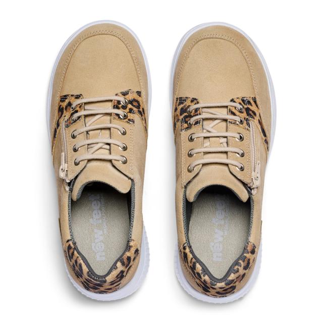 Snygg damsneaker med snörning och dragkedja