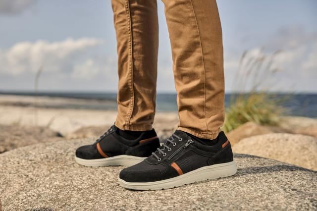 Herrskor med snörning och dragkedja