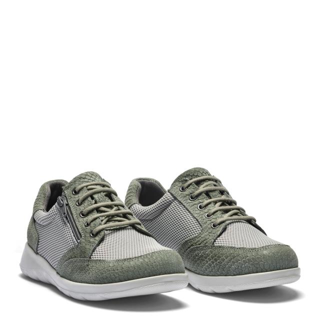 Damskor med snörning och dragkedja